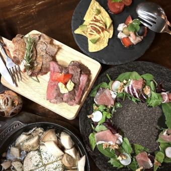 크리스마스 디저트 플레이트가있는 저녁 코스 (무료 음료) 스파클링 와인 서비스!