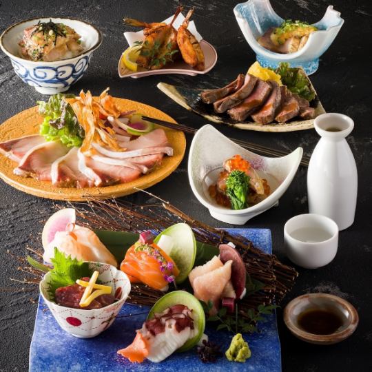 5月（仅限周一至周四/节假日前一天不提供）4,500日元，包括120分钟无限畅饮，包括生鱼片拼盘和金枪鱼菜肴