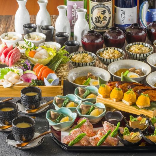 八月！华丽！5种拼盘、茶碗蒸、北海道牛排、海鲜寿司、120分钟无限畅饮，6000日元