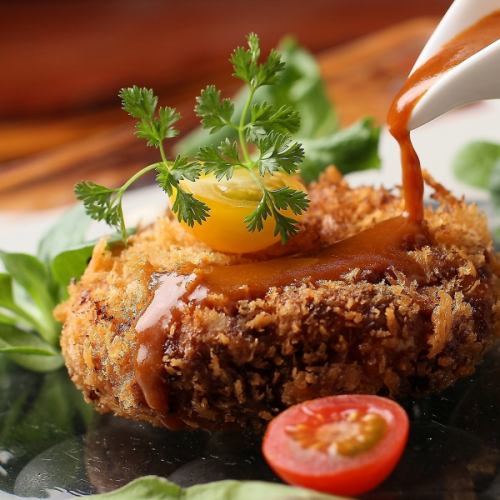 Our specialty! 100% Wagyu beef minced meat cutlet