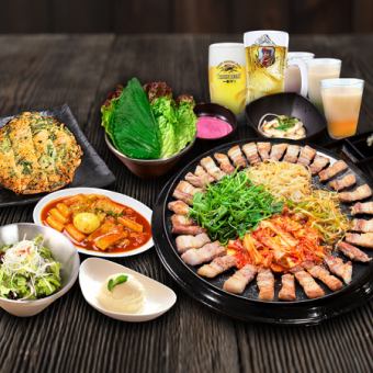 【90분 음료 무제한 포함】미나리삼겹살 코스 4080엔(부가세 포함)