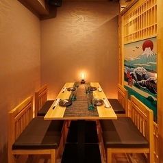 プライベート空間を楽しめる人数に合わせた完全個室♪