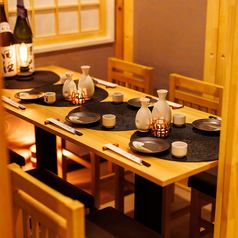 プライベート空間を楽しめる人数に合わせた完全個室♪