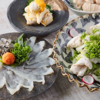 [Luxury] 7,480 yen course with 2 hours of all-you-can-drink Fugu tasting