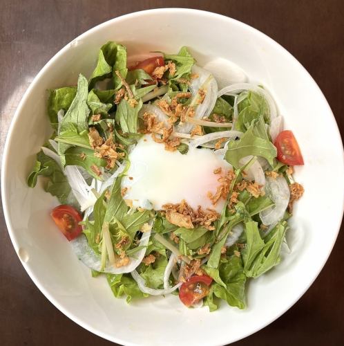 Warm ball Caesar salad
