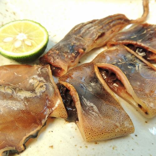 Grilled dried squid squid