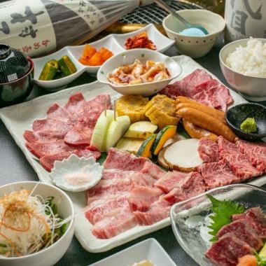 Recommended! [Wagyu Beef Platter Course] 7 dishes including the "Assorted Wagyu Beef Platter" and "Wagyu Tataki" start at 4,070 JPY (incl. tax)