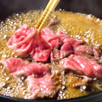 【幸福的豪華壽喜燒】國產牛肉壽喜燒和天婦羅等6道菜品！7,000日元套餐+2小時無限暢飲！
