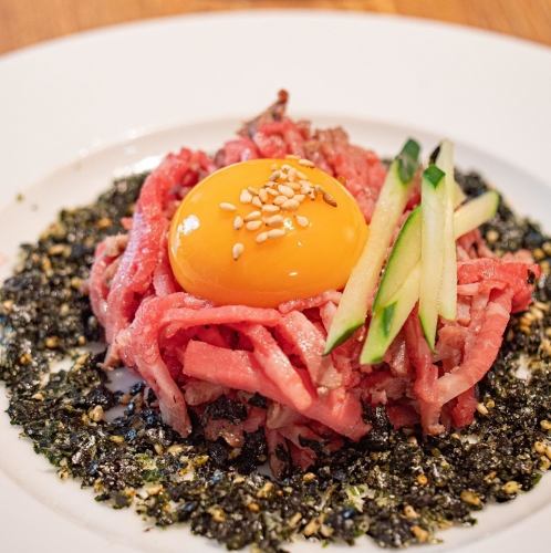 Roasted Wagyu beef yukke...it'll bring a smile to your face!