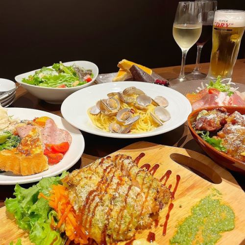 Enjoy our signature oven-baked pizza in this satisfying 9-course meal with all-you-can-drink for 2 hours♪ *2 hours on Fridays, Saturdays, and before holidays