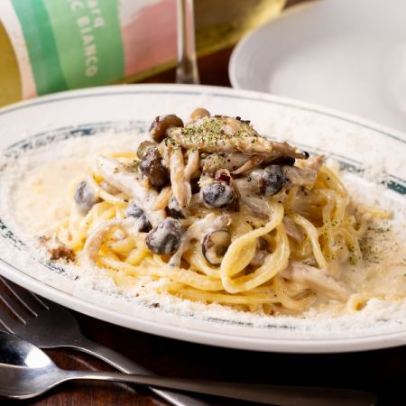 2種キノコのポルチーニパスタ