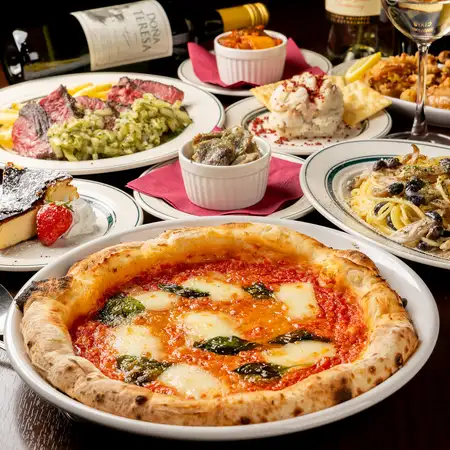 【120分生ビール含む飲み放題付き】窯焼きピッツァと肉料理のイタリアンバル宴会コース