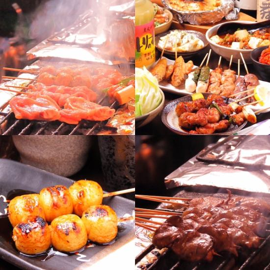 交通方式◎從JR Kyotanabe站步行3分鐘◆用Bincho木炭精心烘焙的美味烤雞肉串店
