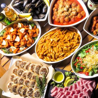 【大満足多国籍料理コース】カチャトーラや韓国風肉炒めなど 全9品ゆったり2.5H飲み放題付6500円
