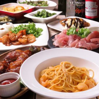 【大満足女子会コース】名物アボカドグラタンやパスタ,デザート等全10品2H飲み放題付コース
