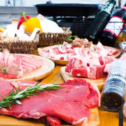 【屋上限定コース】屋上テラスでBBQコース 全8品 2H飲み放題付7000円