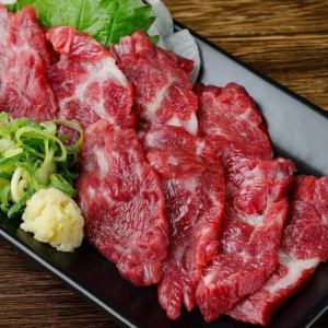 Marbled horsemeat sashimi from Kumamoto Prefecture