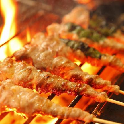 [Uta] 5 kinds of charcoal grilled yakitori, carpaccio of fresh fish delivered directly from the supplier, etc. (7 dishes in total/3 hours all-you-can-drink included) 3990 yen ⇒ 2990 yen