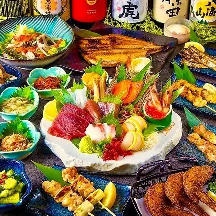 【寿-kotobuki-】地鶏の焼き鳥・刺身盛り《全8品/3H飲み放題付き》5000円⇒4000円