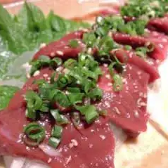 horse liver sashimi