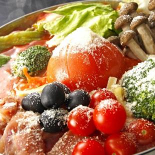 <가을 겨울 여자 회 코스> 치즈 퐁듀와 인기 토마토 치즈 냄비 2h 음료 무제한 포함 전 9 품 5000 엔 (세금 포함)