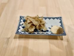 Grilled ray fin with Japanese pepper mayonnaise