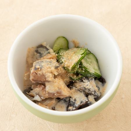 ※おばんざい　焼きアジと胡瓜のごま酢和え