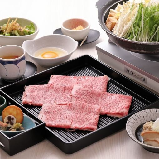 <仅限夏季>“盐味寿喜烧套餐（共7道菜）”8,580日元 尽情享受A5黑毛和牛与清爽的盐味汤底的美味！