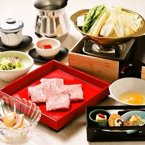 1日1組限定【個室確約】A5黒毛和牛すき焼き小鍋仕立てなど全8品＋2H飲放付！※6名様～10名様まで