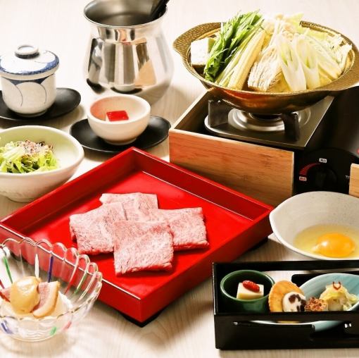 1일 1조 한정【개인실 확약】A5 흑모 와규 스키야키 소 냄비 원단 등 전 8품+2H 음방 첨부!※6분~10분까지