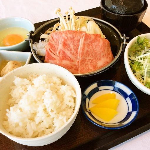 〈ランチ〉【特別プラン】A5ランク黒毛和牛すき焼き御膳＋選べる1ドリンク＋本日の甘味