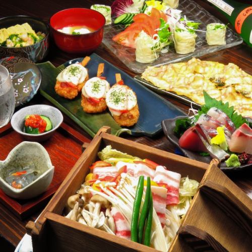 Course with all-you-can-drink starting from 4,500 yen