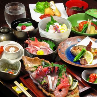 ≪One dish per person≫ [Ichisho Kaiseki Course] Enjoy 10 seasonal dishes ⇒ 4,500 yen (tax included) ★ All-you-can-drink + 1,300 yen ~