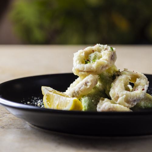 Squid and avocado fritters