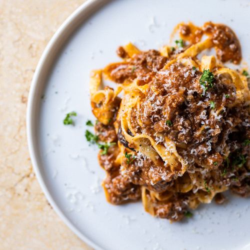 Truffle-flavored bolognese