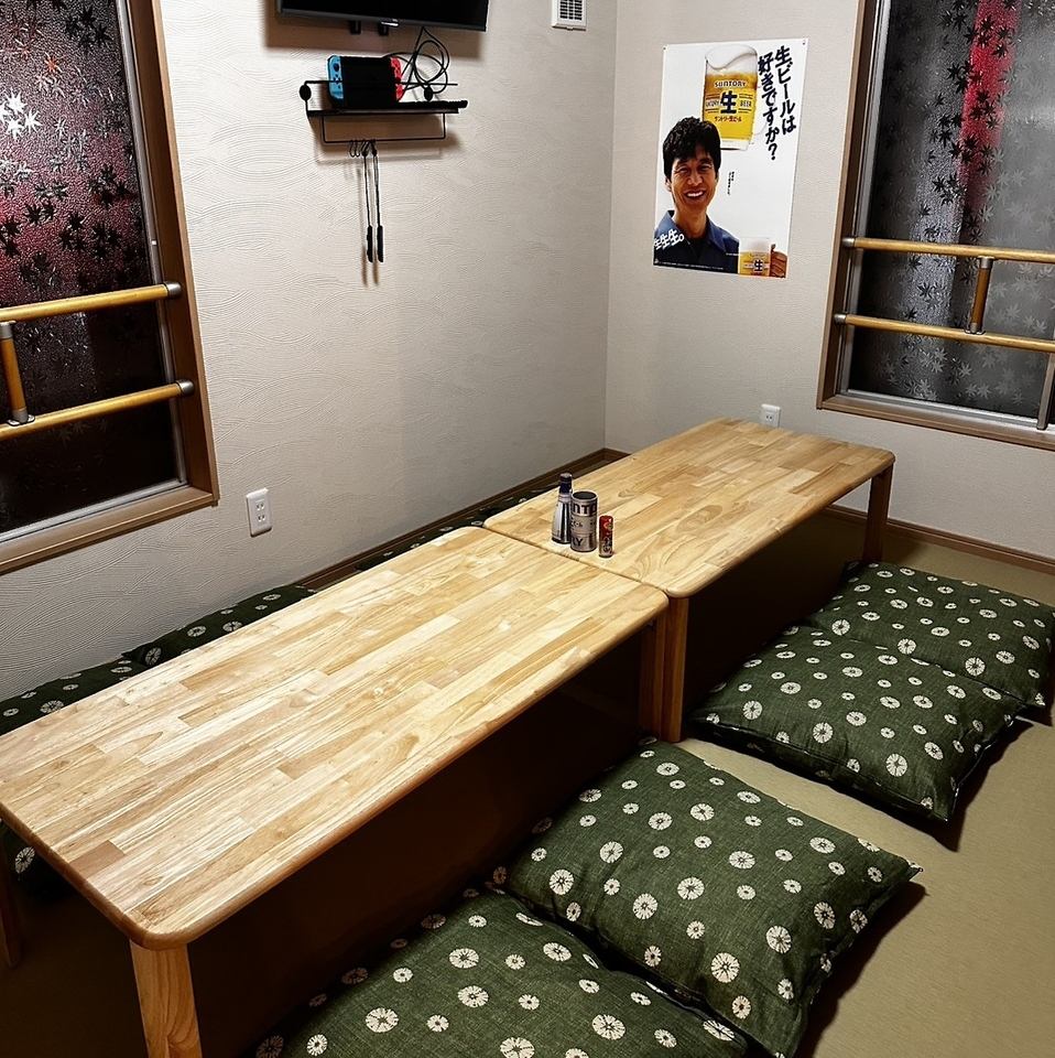 ２階にはお座敷の席をご用意しております。電話にて相談可