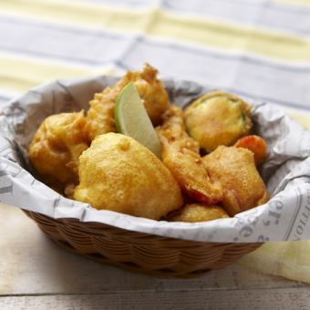 大分県産 活〆ハモと季節野菜のカレーフリット(7/8~)