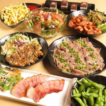 <生ビール含3h飲放付(金土祝前日は2時間制)>【肉尽くし食べ放題コース】4500円※ビール無500円引