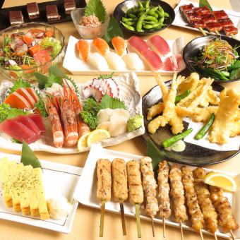 <生ビール含3h飲放付(金土祝前日は2時間制)>【季節の贅沢食材のコース】6500円※ビール無500円引