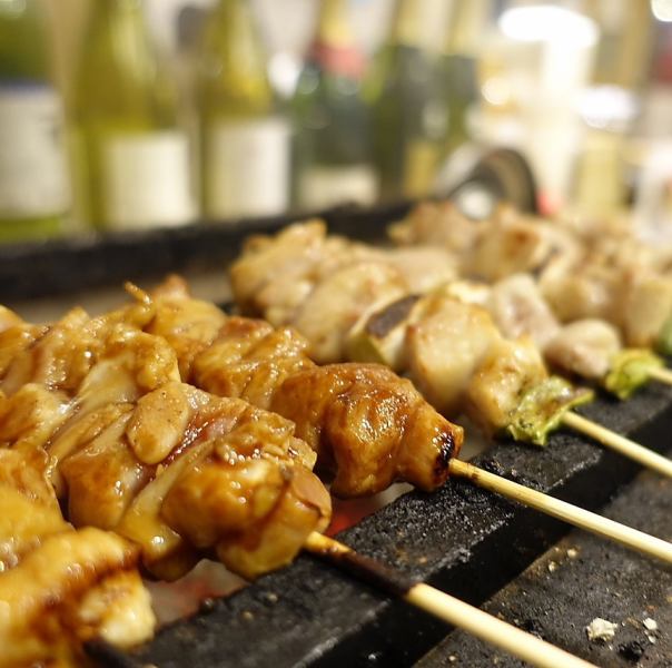 自慢の串焼は備長炭で！