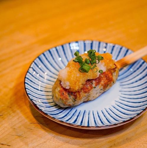 Tsukune (grated daikon radish, cheese, mentaiko)