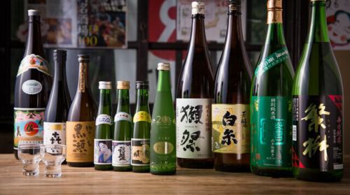 We offer a wide variety of shochu.