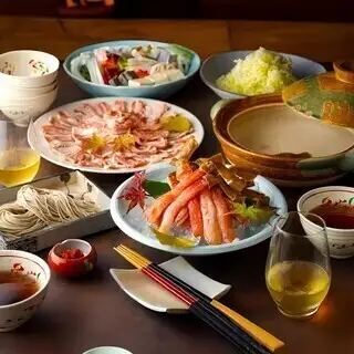 ★【席料・お通し等なし】3H飲み放題★当店最高級!蟹しゃぶや刺身など計8品最高級コース6500円