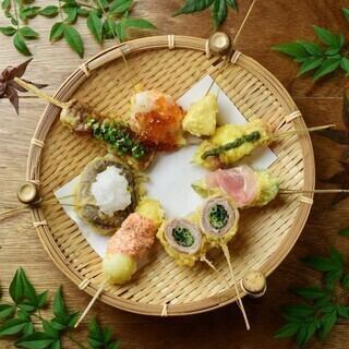 米油100%使用◎サクサクヘルシーな天ぷらとお野菜料理♪和と洋のミックス系カジュアル天ぷらスタンド★