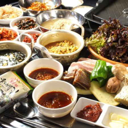 [Dinner] Samgyeopsal set [All you can eat except meat and cheese] 3,300 yen (3,630 yen including tax)