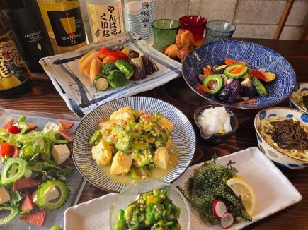 《飲み放題付き》島豆富とSPAMのサラダから沖縄角煮やグルクンの唐揚げで沖縄食材満載の夏コース