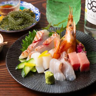 こだわりは仕入れから!産直食材や市場で目利きした鮮魚を使用!