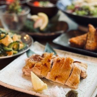 【沖縄の味覚コース】沖縄県産ハーブ鶏をメインにゴーヤちゃんぷる沖縄そばなど沖縄味覚を満喫◎