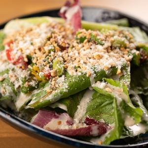 Caesar salad with romaine lettuce and freeze-dried natto