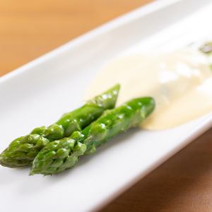 極太アスパラ　オランデーズソース